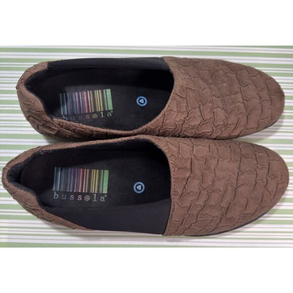 Bussola CELESTE Women's Textured Brown Black Leather Slip On Shoes EU Size 38 - Picture 7 of 9